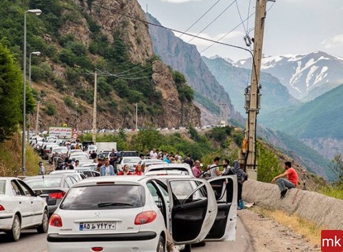 عکس جاده شمال از داخل ماشین