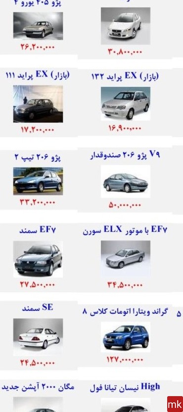 اسم تمام ماشین ها با عکس ایرانی