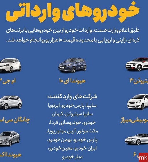 عکس ماشین های وارداتی ثبت نامی